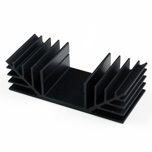 SS621 4.5" x2" x1" Aluminum Black Heat Sink with TO-3 hole